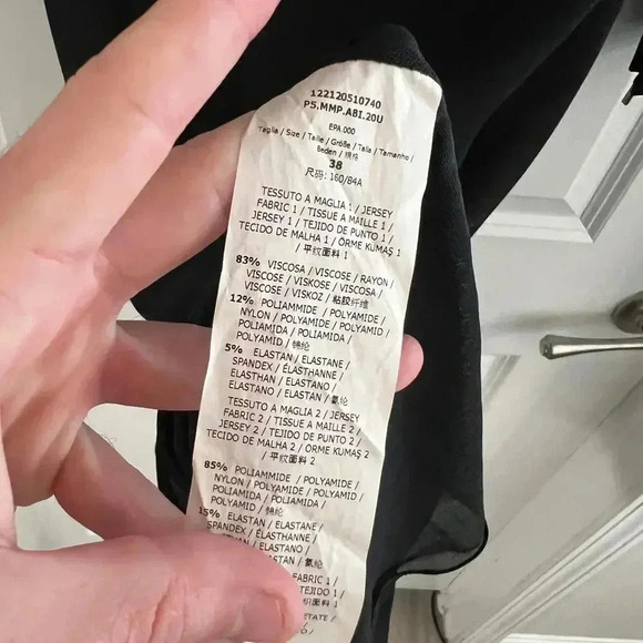 336 Max Mara Drapped Front Long Sleeve Dress Size 38 Color Black - Picture 4 of 6